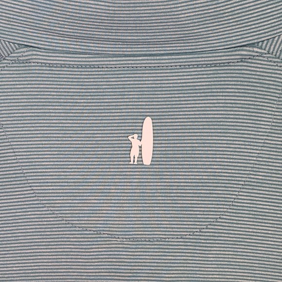 johnnie O Vaughn Pullover XL Blue Tropical Striped 1/4 Zip Golf Stretch Outdoor - Picture 8 of 11